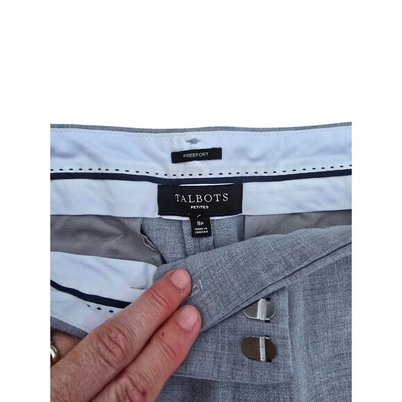 Talbots Womens Petite Gray Dress Pants Size 8P Flat Front Straight Leg - Picture 3 of 8